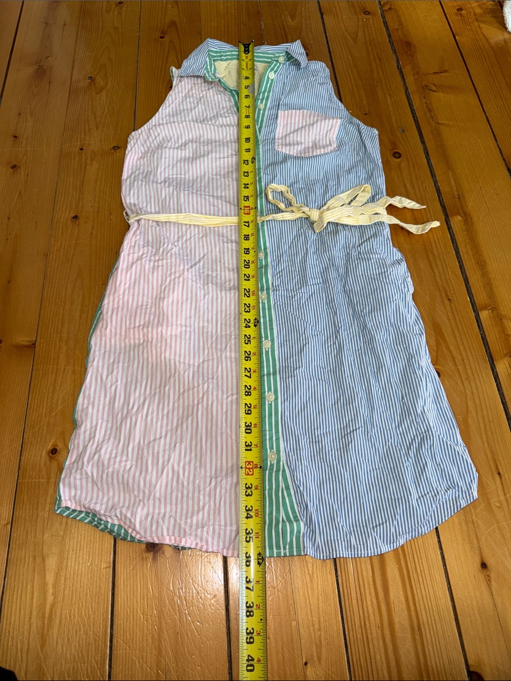 J. Crew Sleeveless Striped Shirt Dress in Pink, Blue & Yellow Size 6 - Picture 5 of 6